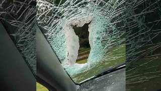 Driver Hurt When Brick Thrown Through Windshield