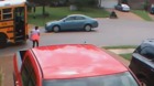 Driver Has Close Call With School Bus