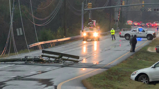 Downed power lines snarl traffic in Hermitage